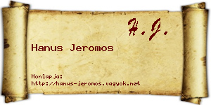 Hanus Jeromos névjegykártya